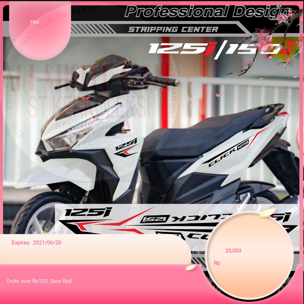 STIKER RVB-02 STRIPING VARIASI VARIO LED 150/125 OLD 2015 - 2017 CUTTING STIKER VARIO