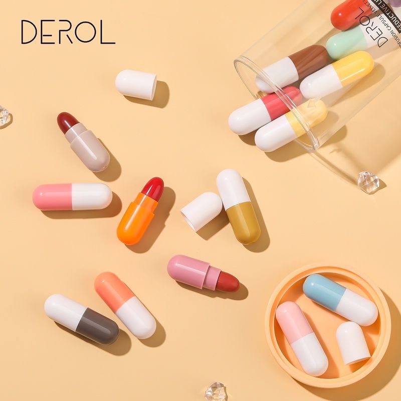 READY INA | LIPSTIK | DEROL MINI CAPSULE LIPSTICK 16 COLOR LIPSTIK KAPSUL COLORFUL PORTABLE TRAVEL S