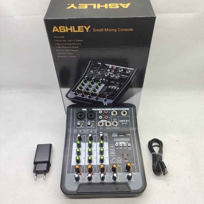 Mixer Audio Mini 4 channel Ashley SM 402 USB bluetooth soundcard
