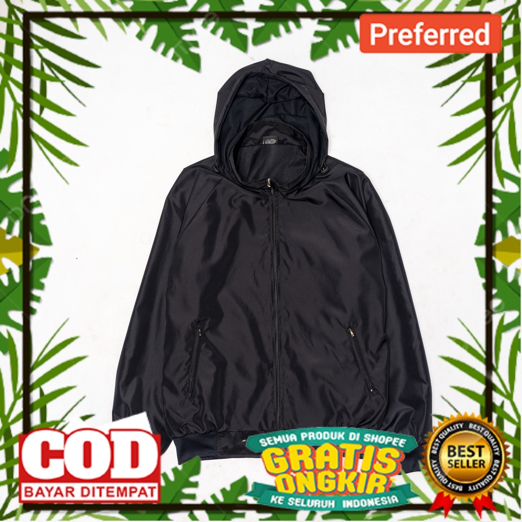 OOTD KEREN JAKET TRENDY 2023 /Jaket Parasut Windrunner Olahraga Polos Hitam Pria Wanita