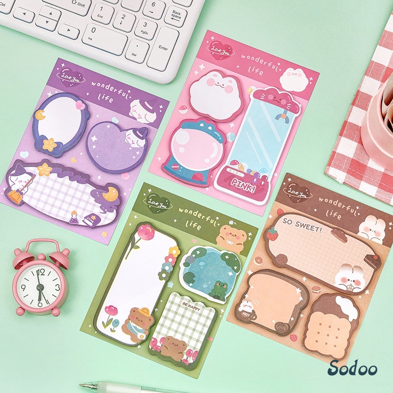 

Catatan Tempel Kombinasi Kartun Pola Hewan Lucu - SO