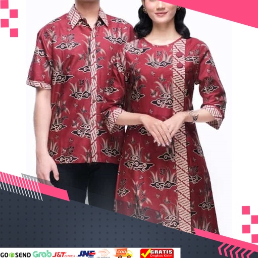 TREND BATIK MASA KINI DESAIN BARU HARGA MURAH /COUPLE DRESS BATIK MODERN SERAGAM DRESS BATIK SIZE ST