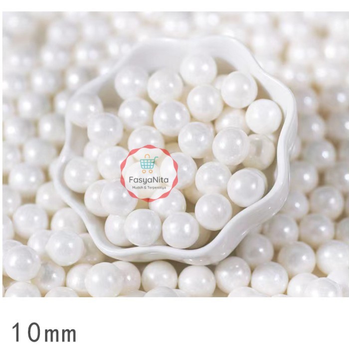 

Sprinkle Edible White Pearl/Topping Confetti/ Dekorasi Kue Tart 1 Btl - PearlWhite 10mm - FasyAnita Mart Denpasar