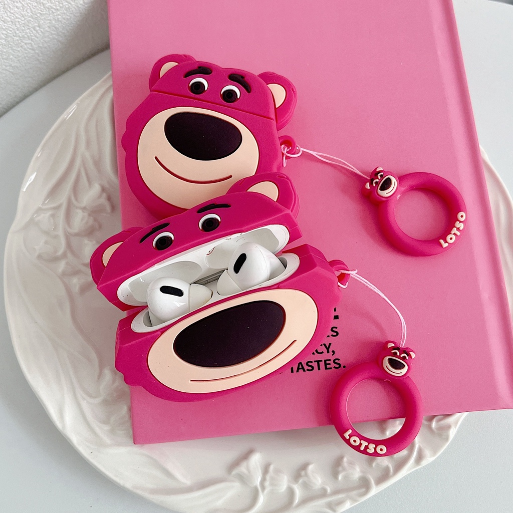 Airpods Case Toy Story Lotso Bear Gen 1 2 3 PRO Soft Silicone