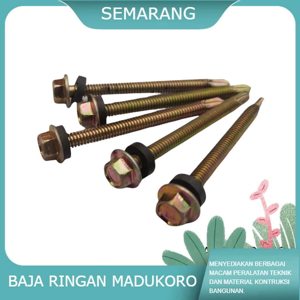 BAUT ROOFING M5 x 65 (7cm) LION ROFING RUPING BAUT GALVALUM GAVALUM