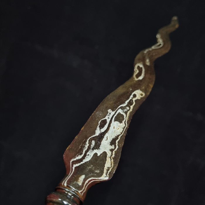 Tombak Pusaka Karacan Luk 7 Pamor Tunggak Semi Tangguh Majapahit Kuno