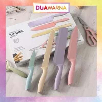 DuaWarna Pisau Jerami / Pisau Set Isi 12 / Pisau Ceramic / Pisau J13