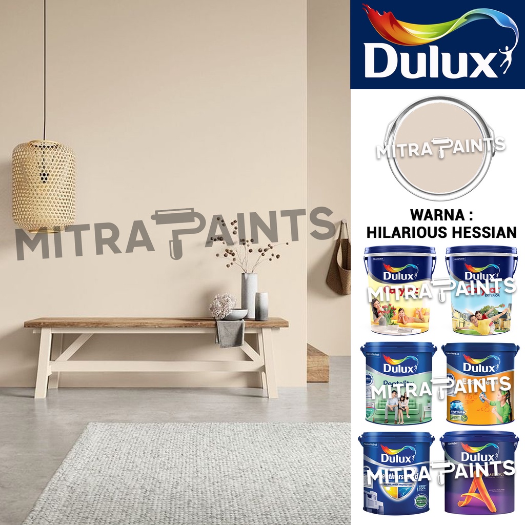 [INTERIOR EKSTERIOR] CAT TEMBOK DULUX WARNA HILARIOUS HESSIAN / CATYLAC PENTALITE EASY CLEAN WEATHER