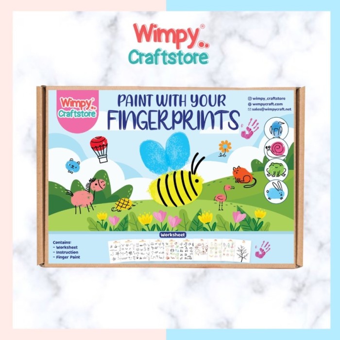 

Promo Bongkar Gudang Wimpy Craft KIT Finger Prints Paint DIY Art Set Painting Cat Jari - Series 1