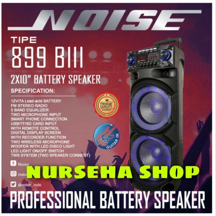 speaker aktif portable bluetoot 10 inch doble NOISE ORIGINAL