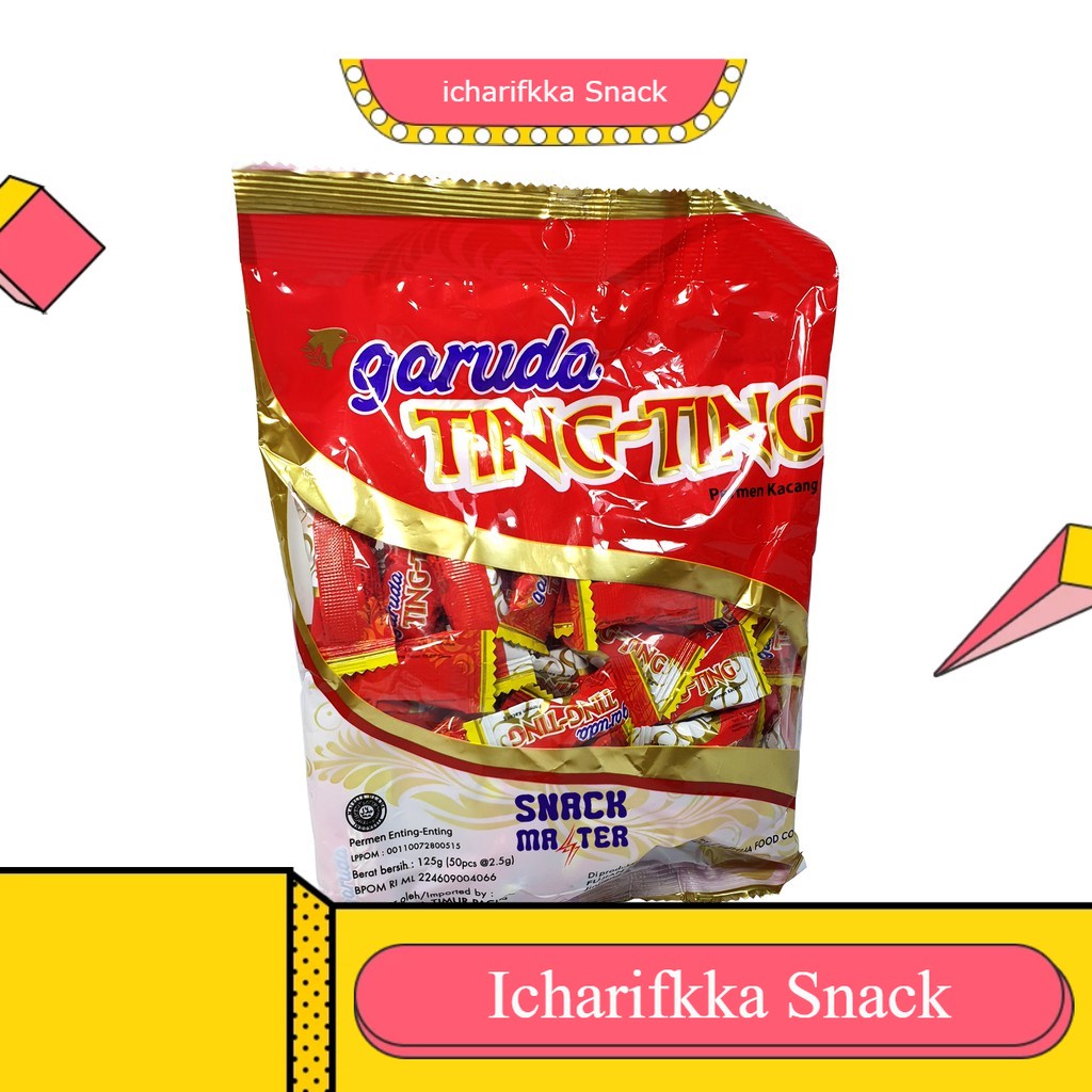 

CAMILAN TERMURAH PROMO SALE DISKON SNACK BRANDED ORI Ready Stok Garuda Ting Ting - Permen Enting Enting Kacang - 125gr