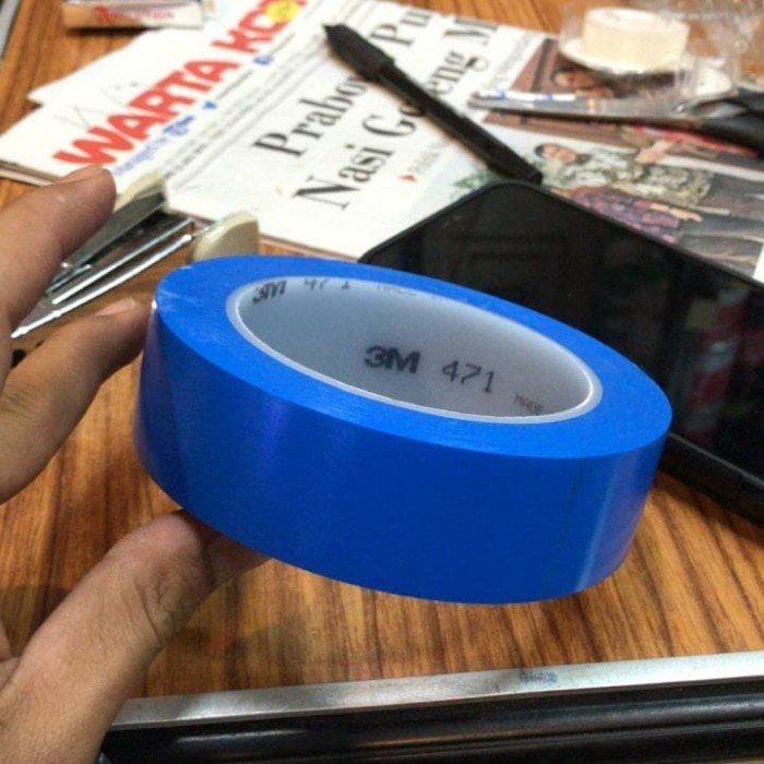 

3M Floor Marking Tape Vinyil / Lakban Lantai 471 Biru 12mm x 33 Meter -FN10