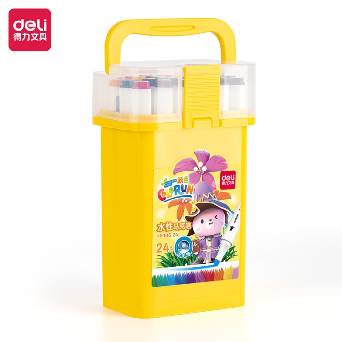 

ORI!! Deli Water-based Sketch Marker / Spidol Warna Dual Tip HM106 - 24 warna