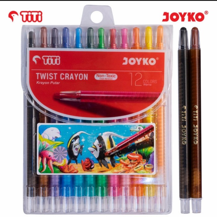 

[Best Seller] Twist Crayon Krayon Putar Joyko TiTi TWCR-12S 12 Warna Colors