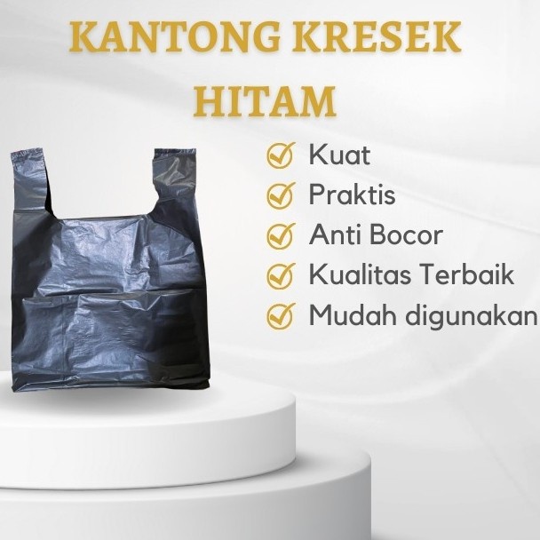 Kantong Plastik Kresek Besar - HD Tebal Hitam Ukuran 50 (Jumbo)