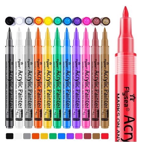 

[LK-0528] Acrylic Paint Extra Fine Marker Pen For Multi Surface DIY - 0,7mm NIB, 12pc