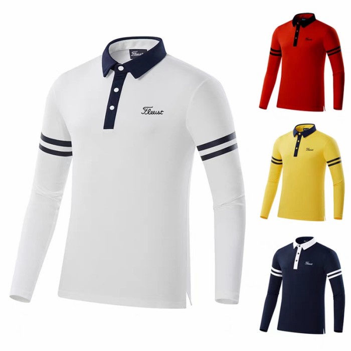Baju kaos golf lengan panjang men polo golf
