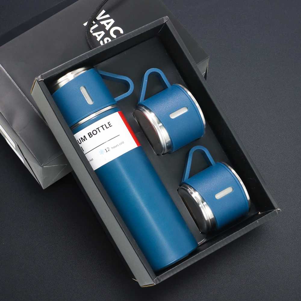 VIELENTE Botol Minum Termos Stainless Steel 450ml 3 Cangkir - VT563 -FG37