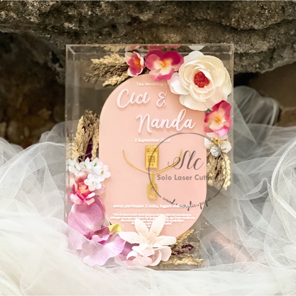 READY BOTANIQUE OVAL FRAME SIZE 40x50cm Mahar Minimalis / Mahar Pernikahan Modern / Frame Mahar Tran