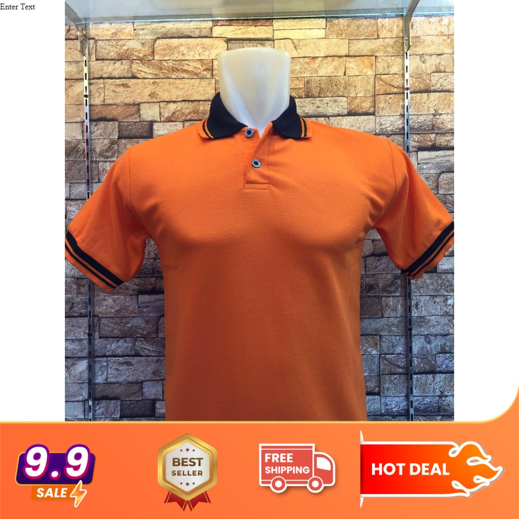 Kaos Kerah Kombinasi ORANGE - Polo Kerah Kombinasi orange - Polo Shirt - Polo Warna - Shirt Pria -