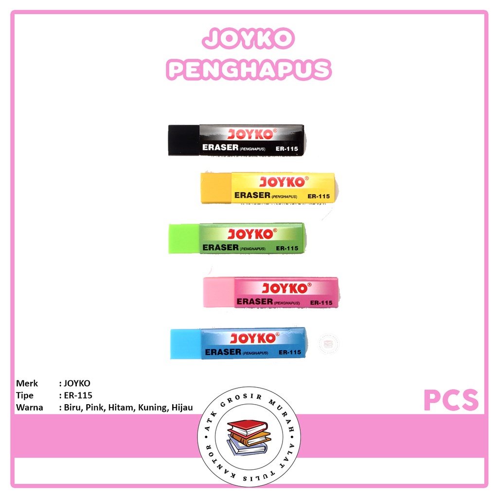 

JOYKO - Penghapus ER-115 Sedang Warna-Warni - Pcs