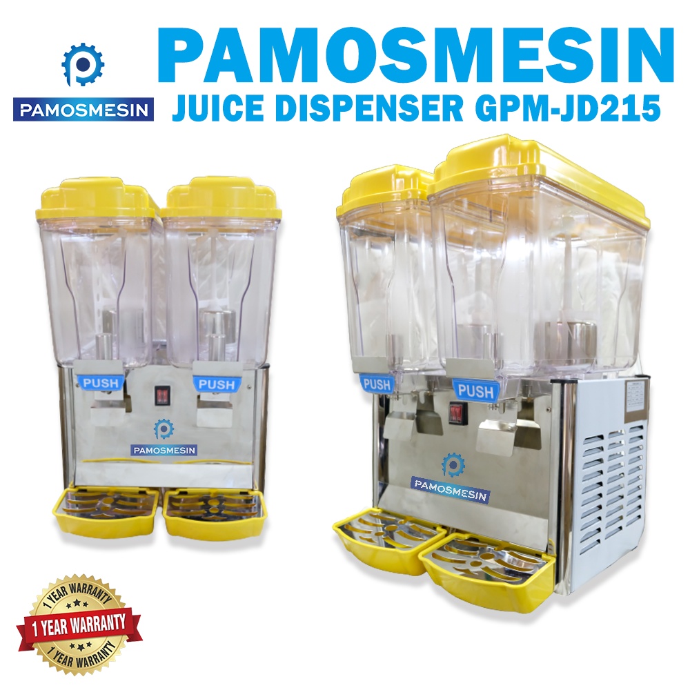Pamosroom Juice Dispenser 2 Tank Stirring Type Jus Dispenser 2 Tabung Bowl JD215ST