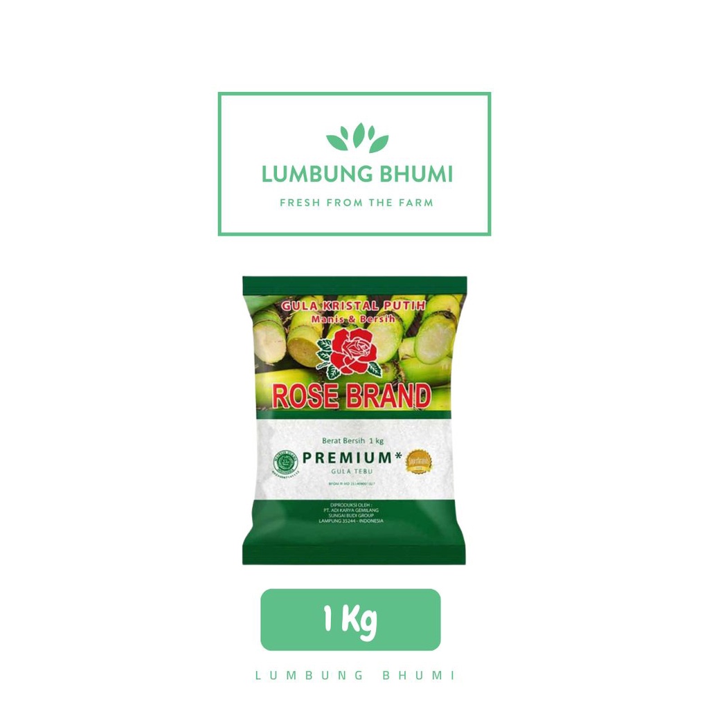 

ROSE BRAND Gula Pasir Putih 1 Kg Ecer 1 Pcs - Lumbung Bhumi