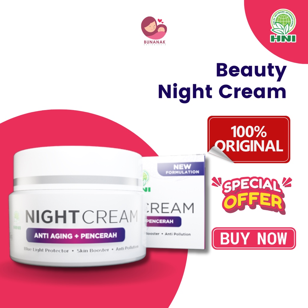 

BEAUTY NIGHT CREAM / Krim Malam Hni - Krim Malam untuk Wajah - Herbal Alami - Produk Herbal