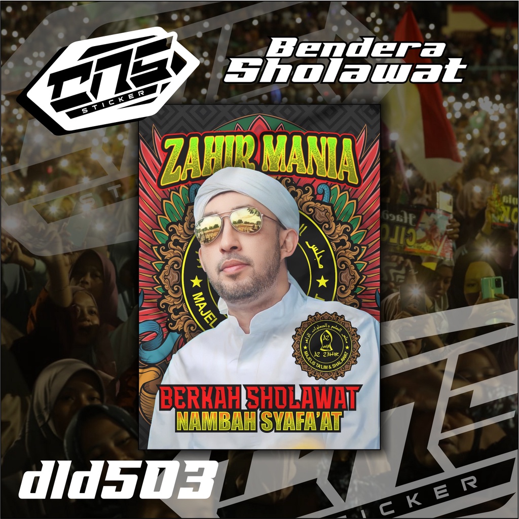 Bendera Majelis Sholawat ZAHIR MANIA HABIB BIDIN AZ-ZAHIR Printing Bisa Request High Quality