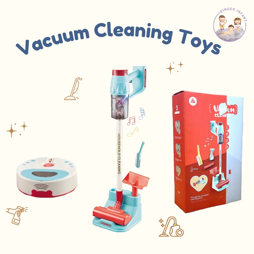 HHJ65 vacum cleaner toy kids  sweeping robot toy kids mainan sapu anak cleaning tools mainan sapu an