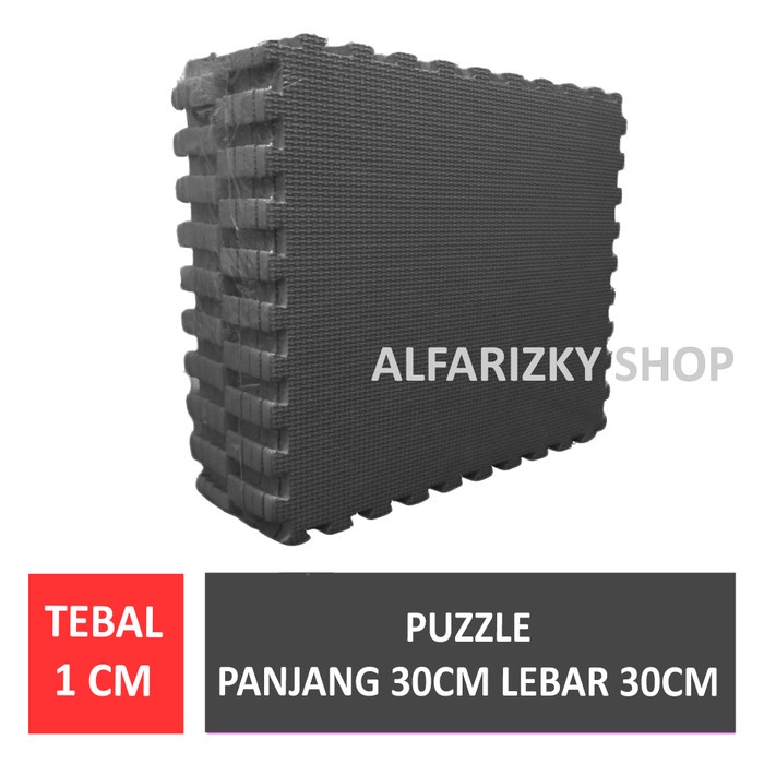 PUZZLE EVAMAT MATRAS TIKAR KARPET 30x30x1 MEREK ECOMAT HITAM