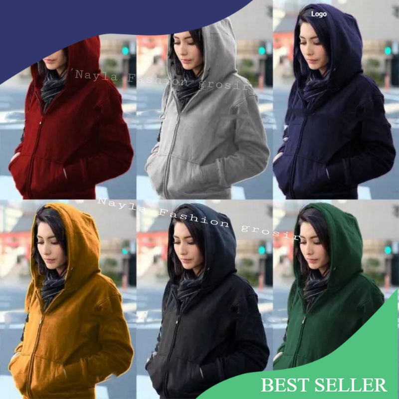 Jaket Sweater Hoodie Zipper Polos Wanita / jaket wanita polos murah / jaket keren / sweater polos wa
