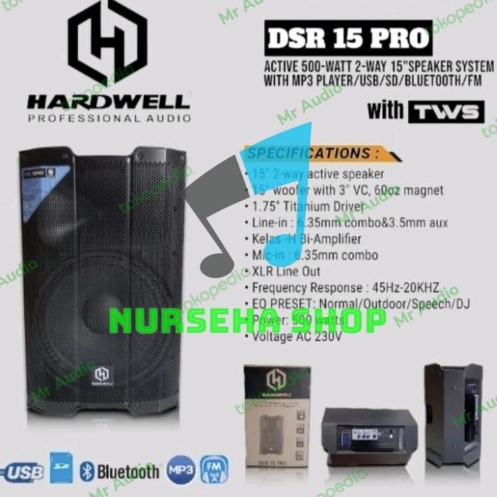 Hardwell speaker 15 aktif Dsr 15 pro set