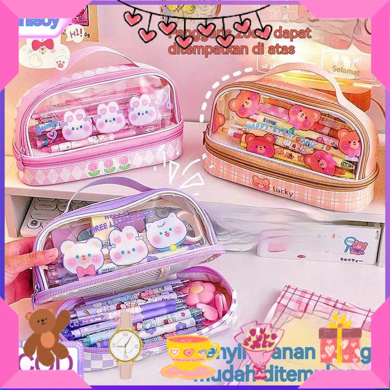 

HAMPERS BAYI ANAK MUDA REMAJA PACAR ISTRI BIKIN ROMANTIS ANNIVERSERY/ 【Gift Free Sticker 】 Handheld Large Capacity Pencil Bag untuk mahasiswa laki-laki dan perempuan Bag Stationery Gaya kecil Segar dan sederhana / ULTAH LAHIRAN WISUDA JADIAN