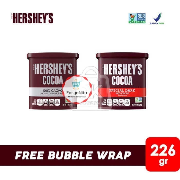 

Hersheys Hershey's Cocoa Powder Special Dark/Unsweetened (PAIL 226gr) - UNSWEETENED/ABU - FasyAnita Mart Denpasar