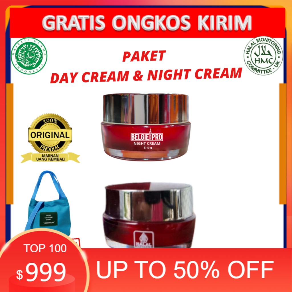 PAKET DAY CREAM & NIGHT CREAM BELGIE PRO ORIGINAL BY JUAL BRITISH PROPOLIS