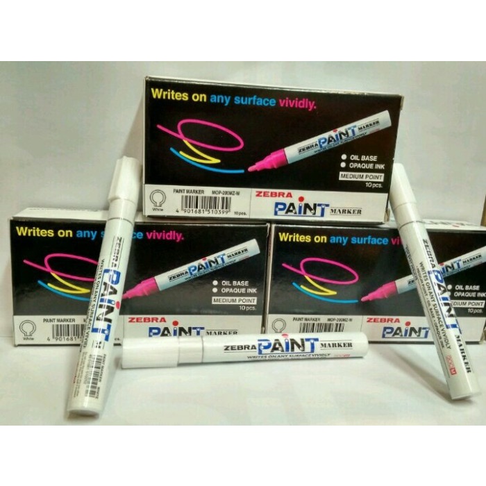 

Spidol Paint Marker Zebra Putih - Medium Point Isi 10 Pcs Putih