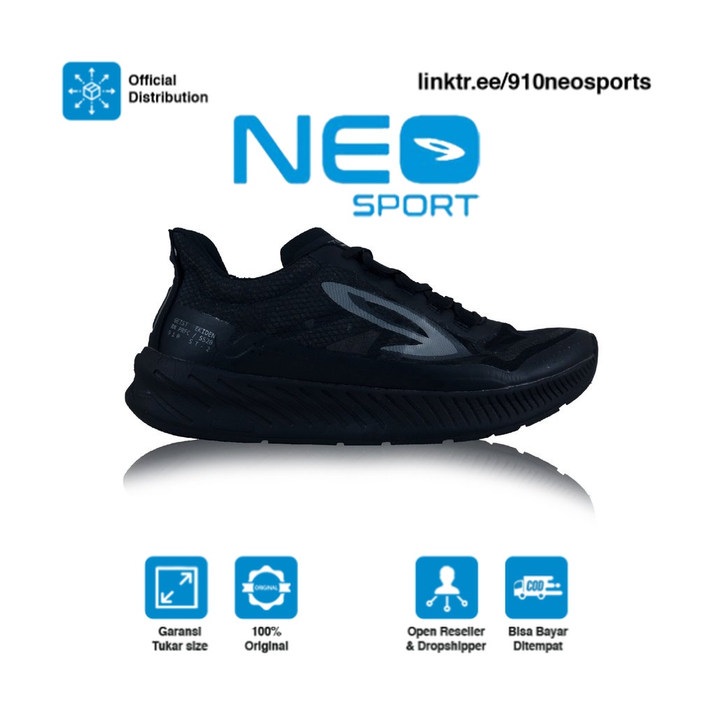 910 Sepatu Lari GEIST EKIDEN HITAM/HITAM