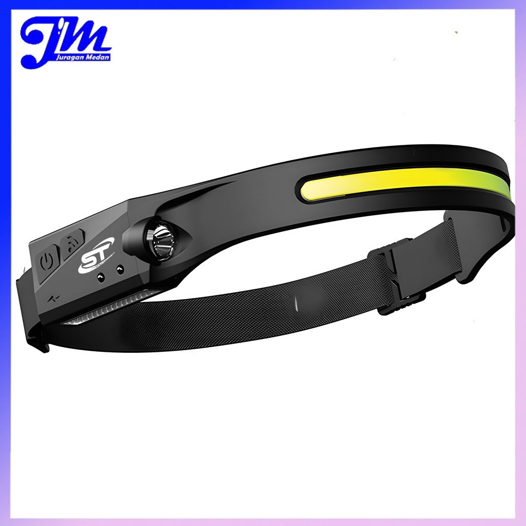 Senter Kepala Headlamp Flashlight Motion Sensor LED COB+XPE waterproof YT200