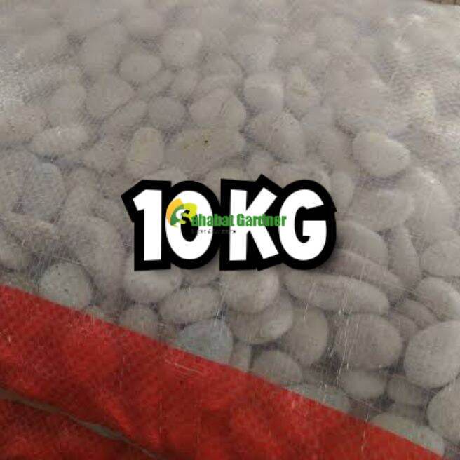 1 Karung Full Batu koral Putih Besar Uk 10 Kg