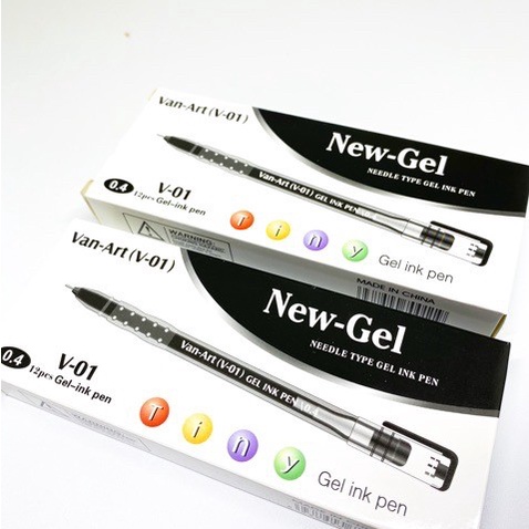 

(1 Pc) Bolpoin New Gel Van-Art V-01 HITAM (1pack 12pc), gel pen newg