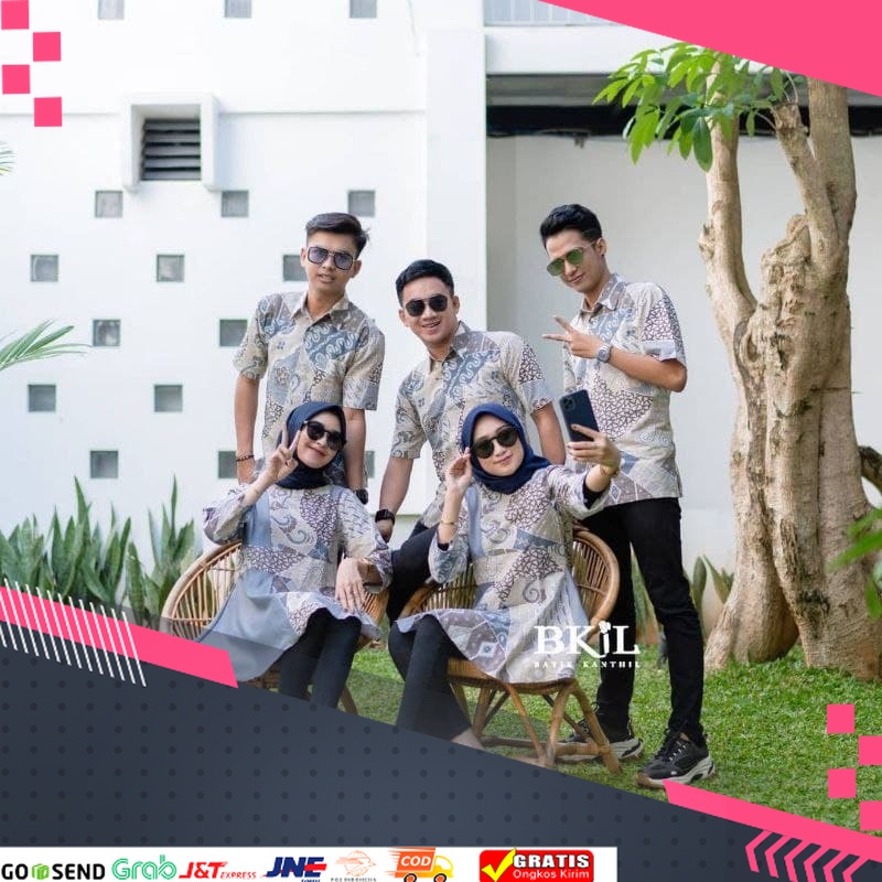 TREND BATIK MASA KINI DESAIN BARU HARGA MURAH /Baju Batik Couple Keluarga Modern Ori Bkil Motif Pemp