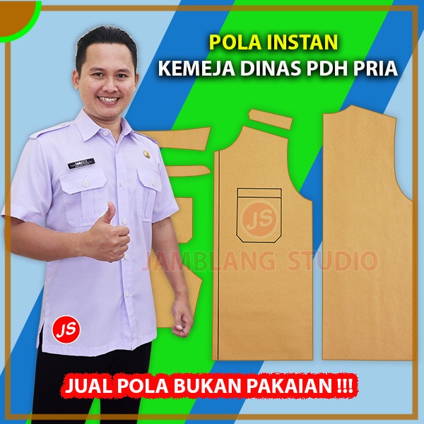 Pola Instan Kemeja Dinas PDH Pria | Aneka Pola