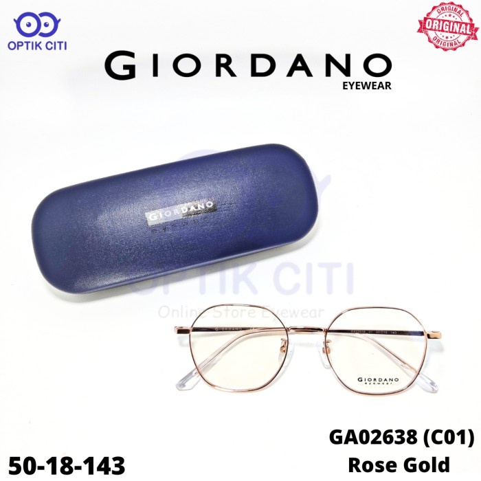 Frame Kacamata Pria Wanita Bulat GIORDANO GA 02638 Ringan Original