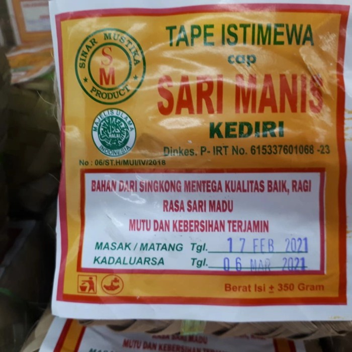 

Tape Singkong Istimewa Cap Sari Manis Kediri 350gr