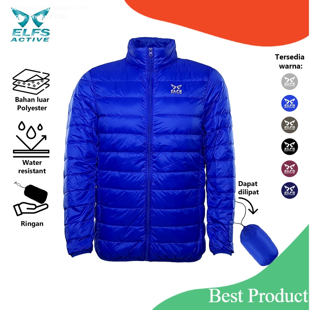 ELFS ACTIVE Jaket Musim Dingin Bulu Angsa Size M - 3XL Water Restistant Winter Jacket Ultra Light Du
