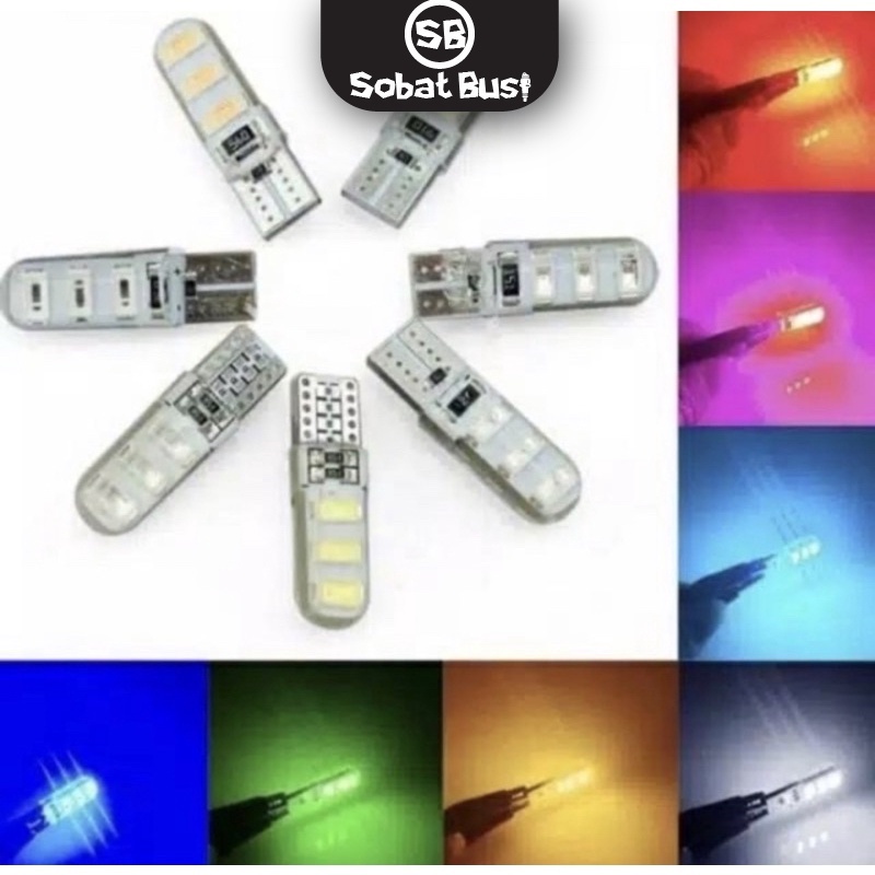 Lampu Variasi LED Jelly 6 Titik LED T10 12 volt DC  Aksesoris Variasi sein sen Motor Matic Mobil Tru