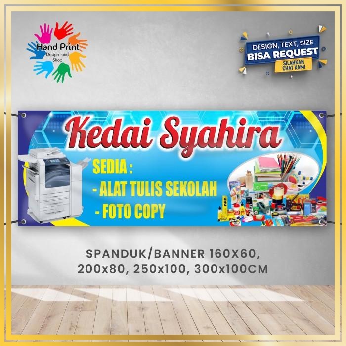 SPANDUK BANNER Toko ATK Warung B Ukuran 300x100 CM