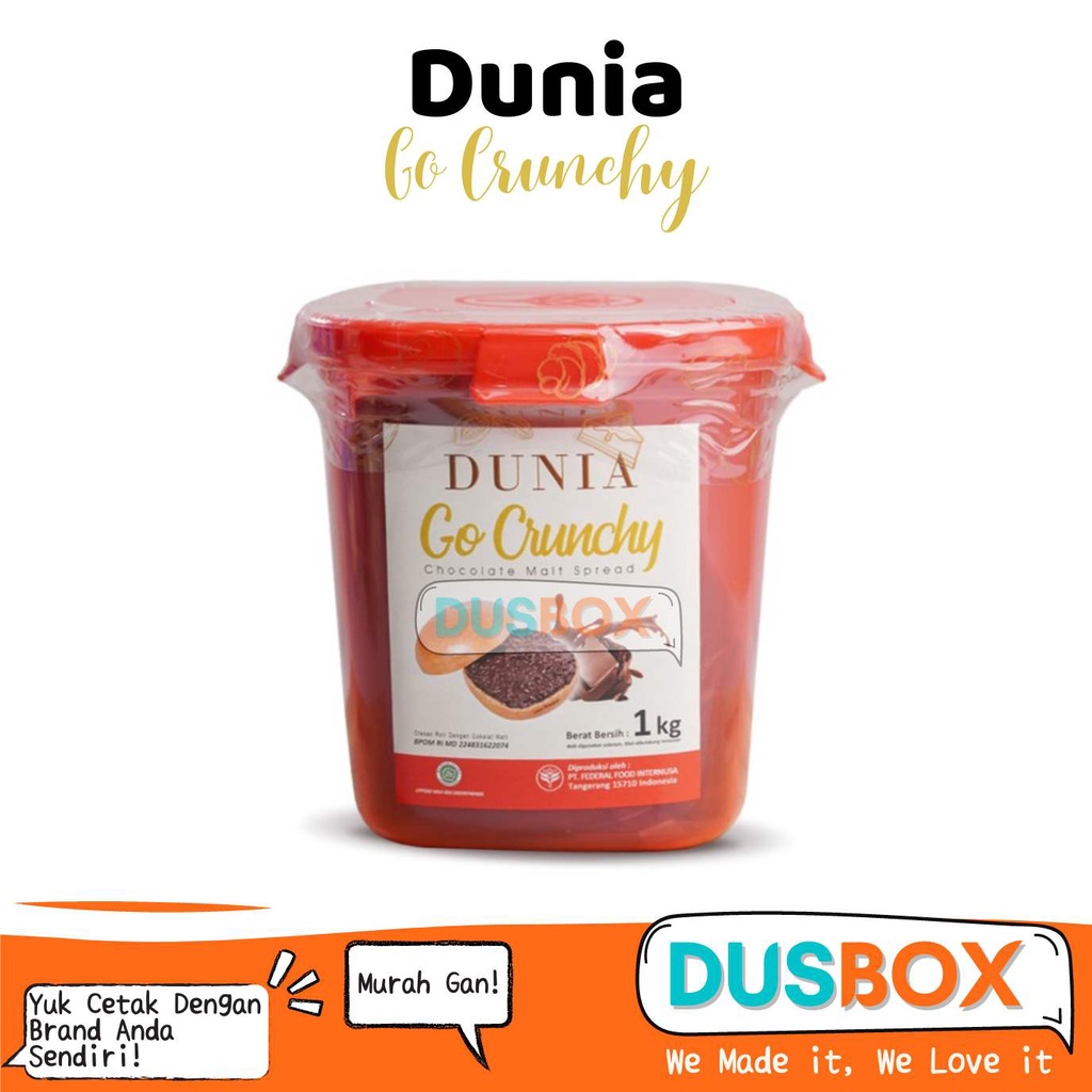 

Dunia Go Crunchy 1kg / Selai Roti Bakar / Toping Roti / Selai Roti / Selai Coklat / Olesan Roti