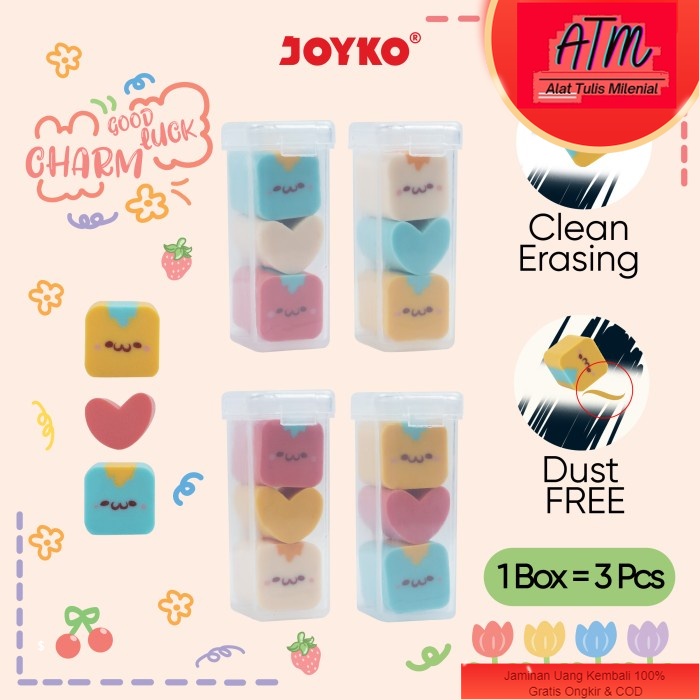 

Penghapus Eraser Joyko ER-134 Good Luck Charm 1 Pack 3 Pcs